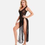 Sexy See Through Deep V Neck Lingerie Dress